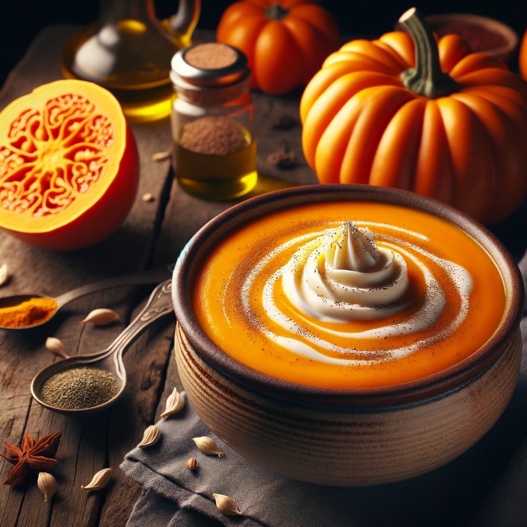Velouté de Potimarron au Zeste de Bergamote et Crème de Coco